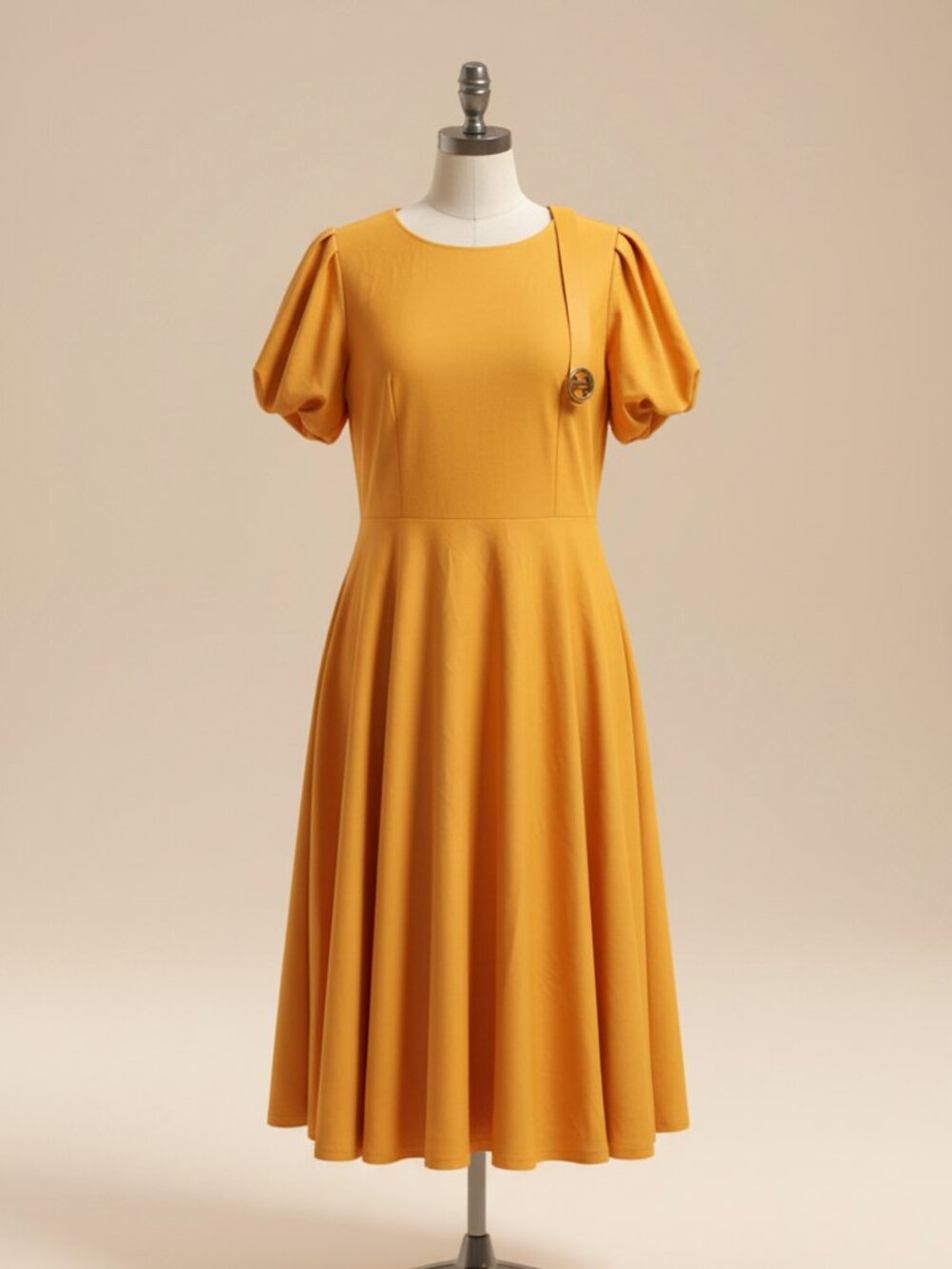 Metamorphosis Girl Women's Mustard Yellow Midi Dress – Large